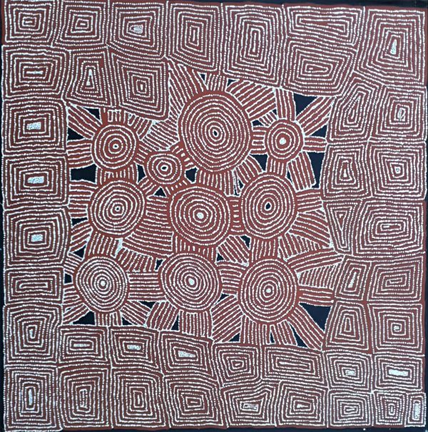 Aboriginal Art Ngaapa and Waru Tingari 2004 152cm by 152cm
