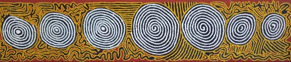 Aboriginal Art Two Snake Ancestors at Karilwarra 2005 152cm by 91cm